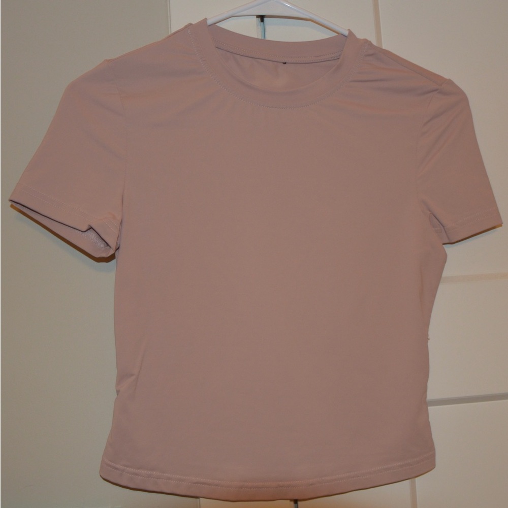 Women's Beige Short Sleeve Top